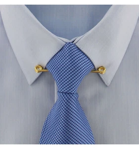 Ky & Co Gold Tone Collar Clip Mens 2 1/2" Bar Made in USA - Picture 1 of 5