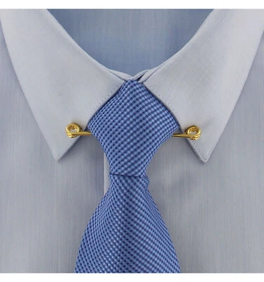 Ky & Co Gold Tone Collar Clip Mens 2 1/2" Bar Made in USA - Image 1 of 4