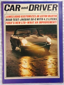 Vintage Car and Driver Magazine February 1965 Aston Martin Jaguar Ford LTD - Foto 1 di 3