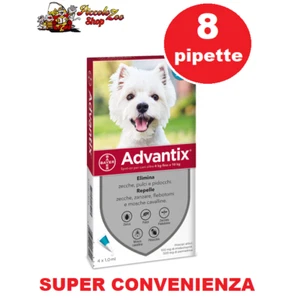 Bayer Advantix 4-10kg 8 pipette antiparassitario per cani da 4 fino a 10kg - Foto 1 di 1