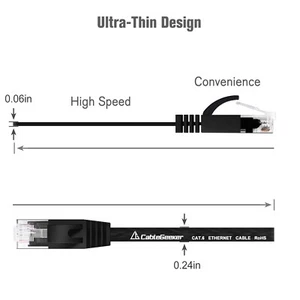 Cat 6 Ethernet Cable 1.5ft (at a Cat5e Price but Higher Bandwidth) Flat Internet - Picture 1 of 1