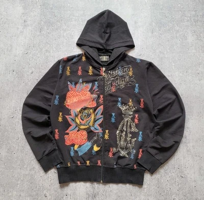 Sudadera con Capucha Christian Audigier Ed Hardy Estilo Y2K Vintage Mujer Talla L Foto 1 de 4