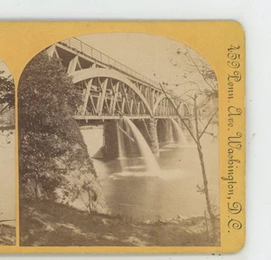 Aqueduct Bridge Potomoc Georgetown Washington DC Chas Cudlip Stereoview c1870 - Bild 1 von 2