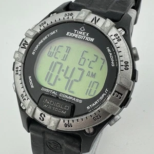Orologio Timex Expedition Digitale Uomo 100m Bussola Argento Nero Chrono Batteria Nuova - Foto 1 di 6