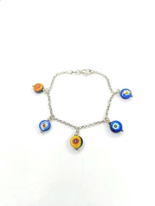 Pulsera colgante de vidrio artístico ATI de plata de ley .925 - Imagen 1 de 16