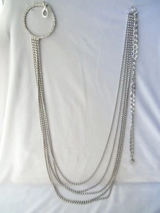 G & S Vintage Silber Multi Kugel Kette Swag Gürtel mit Strass Schnalle - Bild 1 von 8