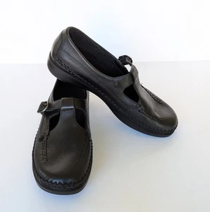Dexter Womens Mary Jane Shoes T-Strap Black Leather Moc Loafers Size 7.5 M - Picture 1 of 4