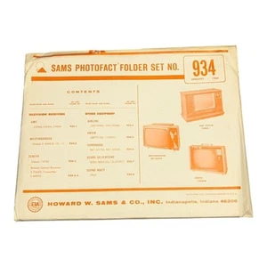 SAMS PHOTOFACT FOLDER ZESTAW NR 934 styczeń 1968 komplet - Zdjęcie 1 z 1