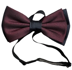 Bow Tie For Men Color : Burgundy/ Black  - Picture 1 of 4