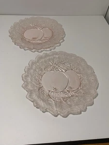 Set of two Indiana Glass, Pink Depression Glass Dessert plates. Sweet Pear - Picture 1 of 5