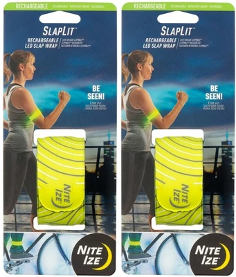 Nite Ize SlapLit Rechargeable LED Slap Wrap - Neon Yellow/Red LED (2-Pack) - Image 1 of 4