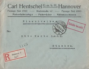 DR R-Brief Gebühr bezahlt Hannover 6.9.23 gel. nach München - Bild 1 von 2