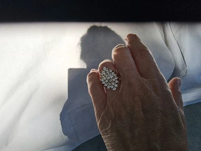 ANILLO ORO 14KT DIAMANTE CASCADA Foto 1 de 4