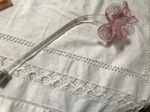 1 murano Venetian Chandelier pink/clear Glass Replacement part 9” flower - Picture 1 of 6
