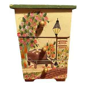 Mini portagioie dipinto a mano cassettiera giardino fiori regalo bigiotteria - Foto 1 di 6