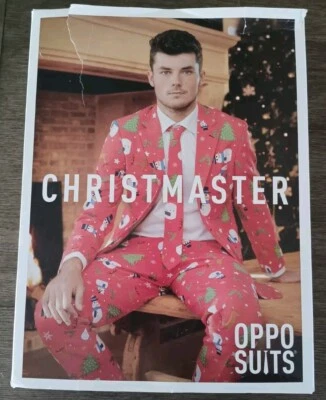 Mens Christmas Snowmen Themed 3 Piece Suit Size 44 Vintage EXCELLENT Condition!! - Image 1 of 4