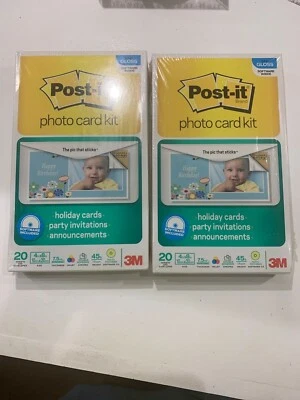Set of 2 Post-It Brand Photo Card Kit 20 4X8 Sheets & Envelopes w/ Software New - Image 1 of 4