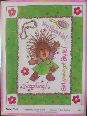 SUZY'S ZOO "SPARKLE" IRIDESCENT STICKER SHEET #9891