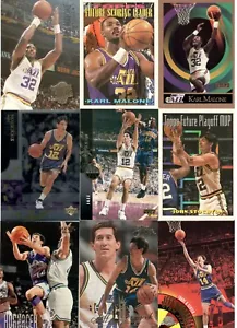 Lote de 71 tarjetas de colección Utah Jazz, 15 Karl Malone, 17 Stockton, 4 tarjetas Hornacek - Imagen 1 de 9