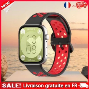 # Two-Color Silicone Sport Strap Breathable for Huawei Watch Fit 3 (Black Red) - Zdjęcie 1 z 9