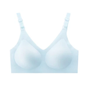 Women's Seamless Bras Thin Wireless Lingerie Deep V Gather Push Up Brassiere ▱ - Picture 1 of 30