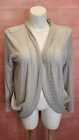 Oasis Women Gray 100%Polyester Opent Front Long Sleeves Cardigan Sweater Size XL