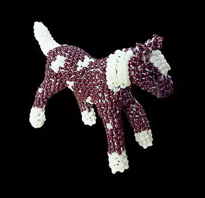 Brown and White Beaded Pony - Zuni Handmade - Picture 1 of 6