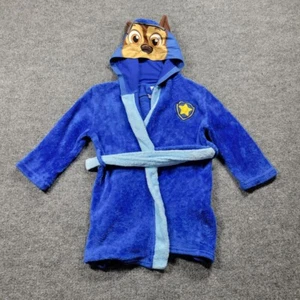 Paw Patrol Nickelodeon 3D Plush Robe Boys' Toddler 4T Blue Chase Hooded Belted - Picture 1 of 8