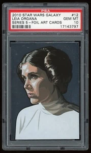 2010 Topps Star Wars Galaxy Series 5 Foil Art #12 of 15 Leia Organa PSA 10 - Picture 1 of 2