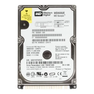 Disque Dur Ws Scorpio WD800UE 80GB 5400U/Min 2MB Ata 2.5'' Pouces - Photo 1/3