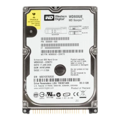 Hard Drive WD Scorpio WD800UE 80GB 5400RPM 2MB ATA 2.5'' Inch - Image 1 of 3