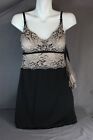 Montelle Intimates Babydoll Nightie Lingerie Black Sexy Lace Sheer W/Pantie S