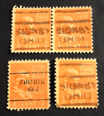 4 - 1938 US Stamps Scott Nos. 803 - 1/2 Cent Precanceled - Used - Ohio - Image 1 of 2