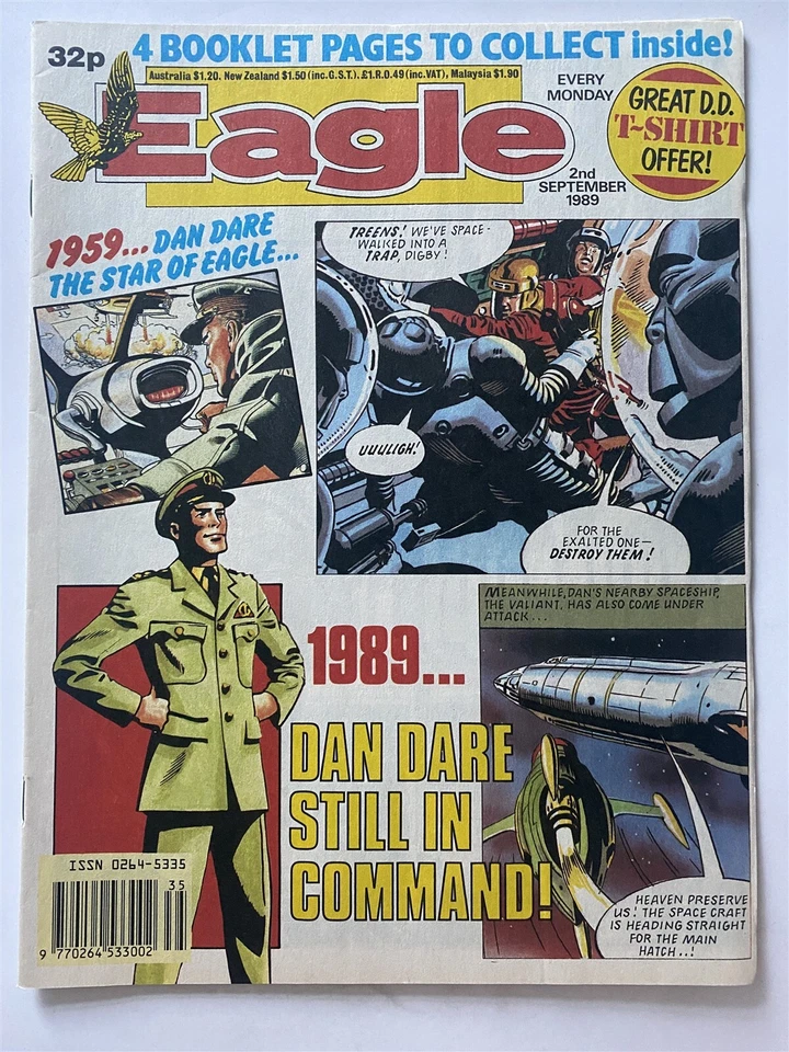 EAGLE COMIC 2nd September 1989 Dan Dare Booklet pages Foto 1 de 1