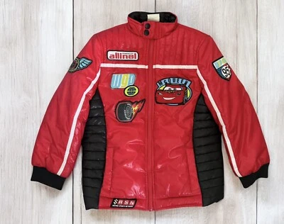 Disney Cars Lightning McQueen Red Puffer Jacket Boys Size Small 5-6 Disney Store - Image 1 of 4