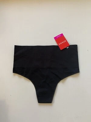 NWT! SPANX Women's Sz S Everyday Shaping Panties Thong Underwear SS0815 Black - Image 1 of 4