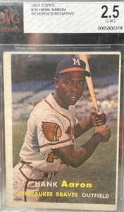 1957 Topps - #20 Hank Aaron ๐ฅ๐ฅ Reverse Negative Error Card - Picture 1 of 3