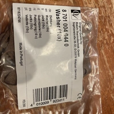 87010040440 - BOSCH-FLORIDA HEAT PUMP-FHP - WASHER (10X) 8 701 004 044 0 PG69/38 - Image 1 of 2