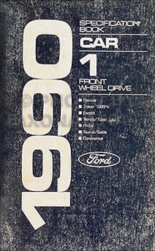 1990 Ford Lincoln Mercury Service Spezifikationen Manuell Vorderrad Drive Autos - Bild 1 von 1