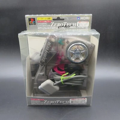 PlayStation 1 Hori Zero Tech Steering Controller Clear Gray PS1 OEM Japan Made - Image 1 of 4