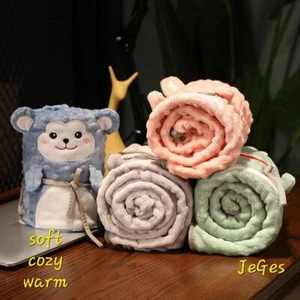 Soft Fleece Warm Blankets Throws for Children & Babies Cartoon Animals Designs - Picture 1 of 29