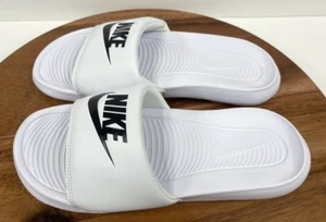 Nike Victori One White/Black Slides Slip On CN9677-100 Women's 7 - Picture 1 of 7