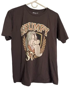 Disney Store Snow White & Seven Dwarfs Grumpy 37 Brown Short Sleeve T-Shirt S - Picture 1 of 4