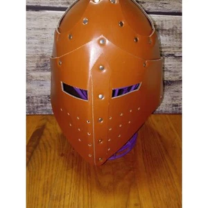 Mittelalter braun vegan Leder Helm Wikinger Pirat Krieger Hut Soldat Cosplay  - Bild 1 von 8