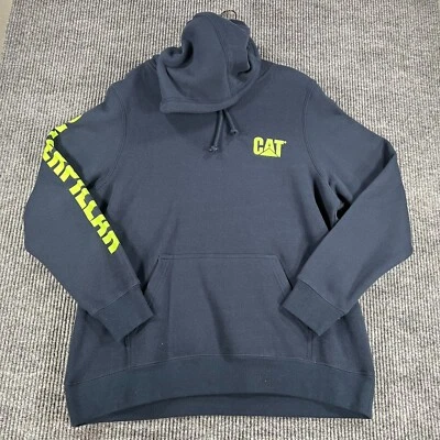 CAT Caterpillar Sudadera con Capucha Mujer XL Extra Grande Azul Manga Larga Nueva Foto 1 de 4