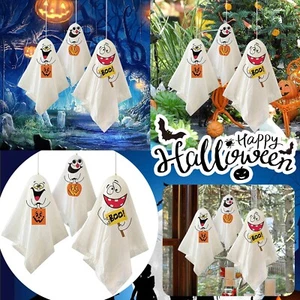 Fabric Mini Ghost Halloween Decorations Hanging Finger Dolls Party Decor Cake - Foto 1 di 18