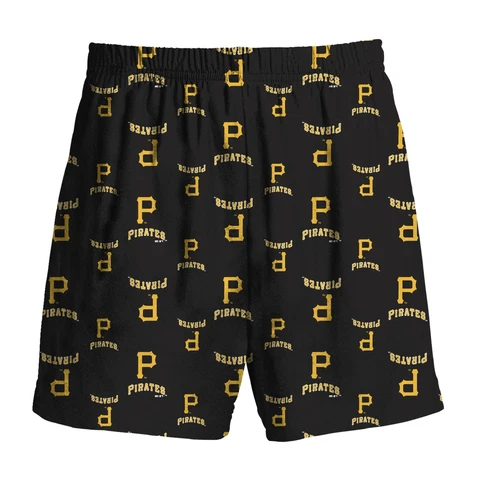 Outerstuff MLB Youth Boys Pittsburgh Pirates Team Color Printed Logo Shorts Cover