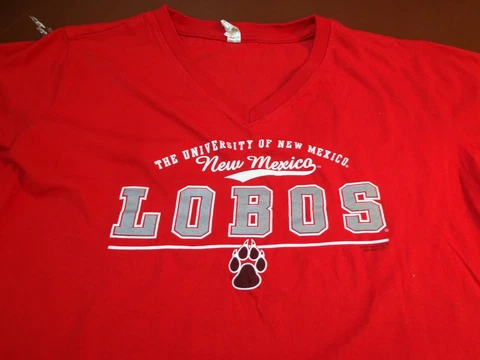 New Mexico Lobos  Red Ladies Women's Large   T Shirt    F42 Cover
