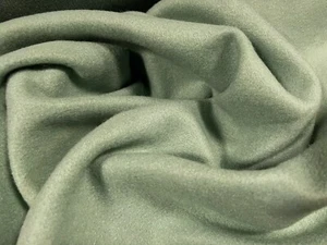 Vegan Wool Heavyweight Flannel Fabric, Per Metre - Plain - Mint Green - Picture 1 of 3