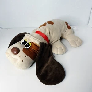POUND PUPPY WITH COLLAR & NAME TAG TAN WITH BROWN SPOTS DARK BROWN EARS ADORABLE - Picture 1 of 8
